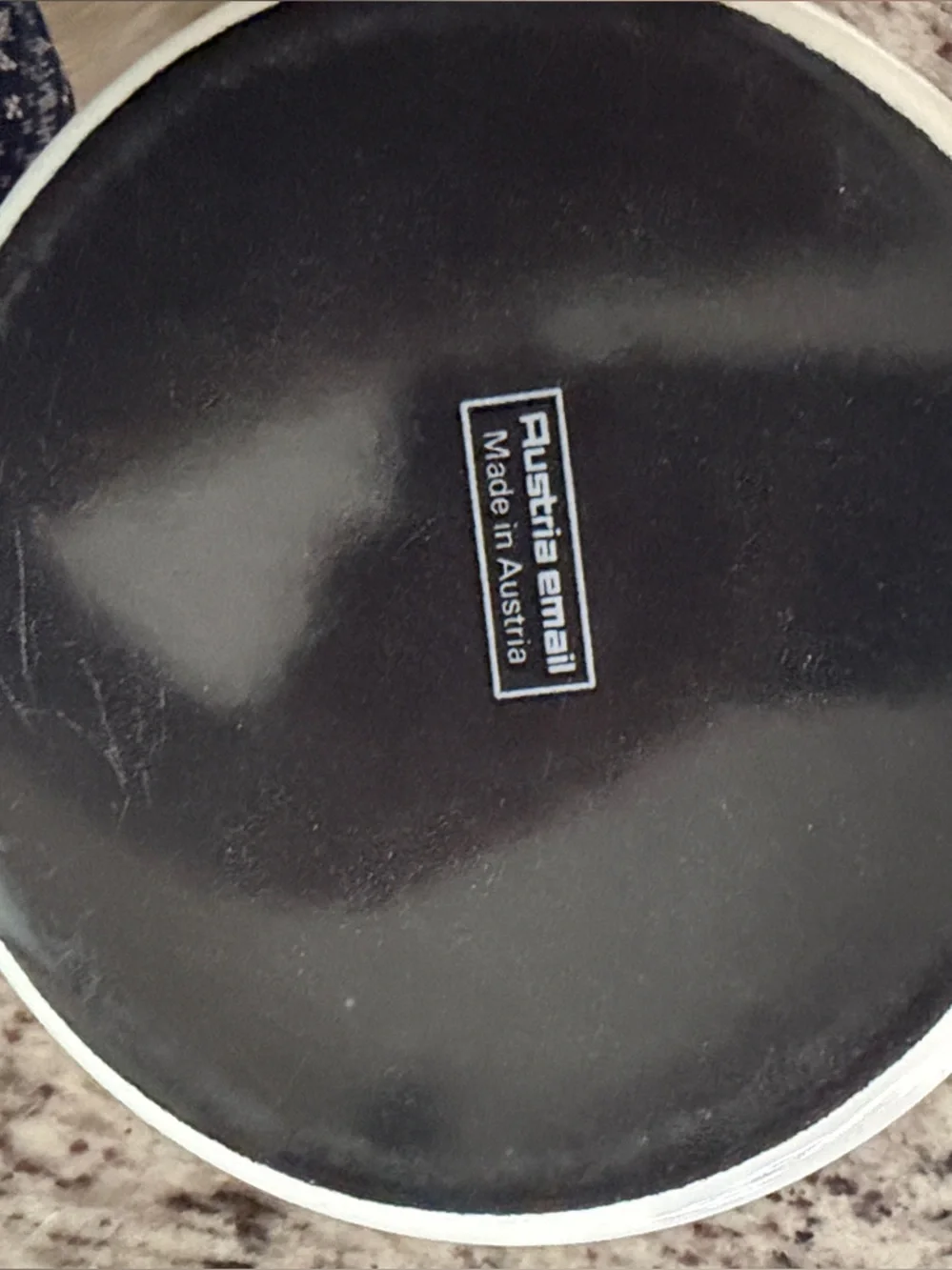 Retro Hand-Painted Enamel Casserole with Olive Green Lid Austria Email